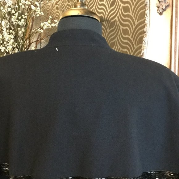 Vintage Pia Rucci black beaded wide collar top - Picture 3 of 7